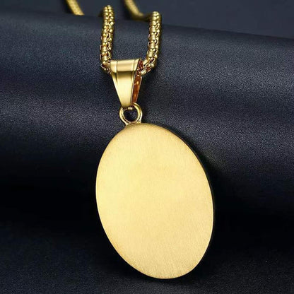 Gold Plated Virgin Mary Necklace Gold Chain Pendant Necklace for Men Women Virgen De Guadalupe Necklace,24In